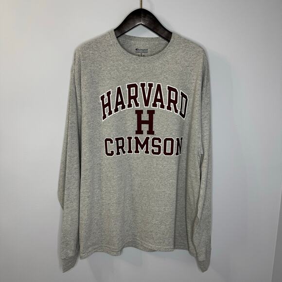 Harvard Crimson Champion High Motor Pullover Sweatshirt Heather Gray Sz XL New - Picture 2 of 8